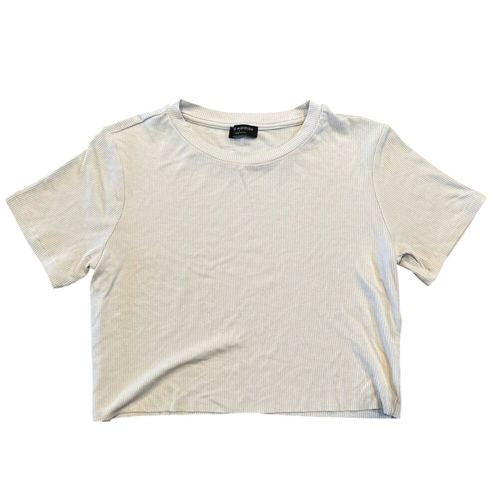 NWOT Naked Wardrobe Ribbed Crop Top T-Shirt Size Small